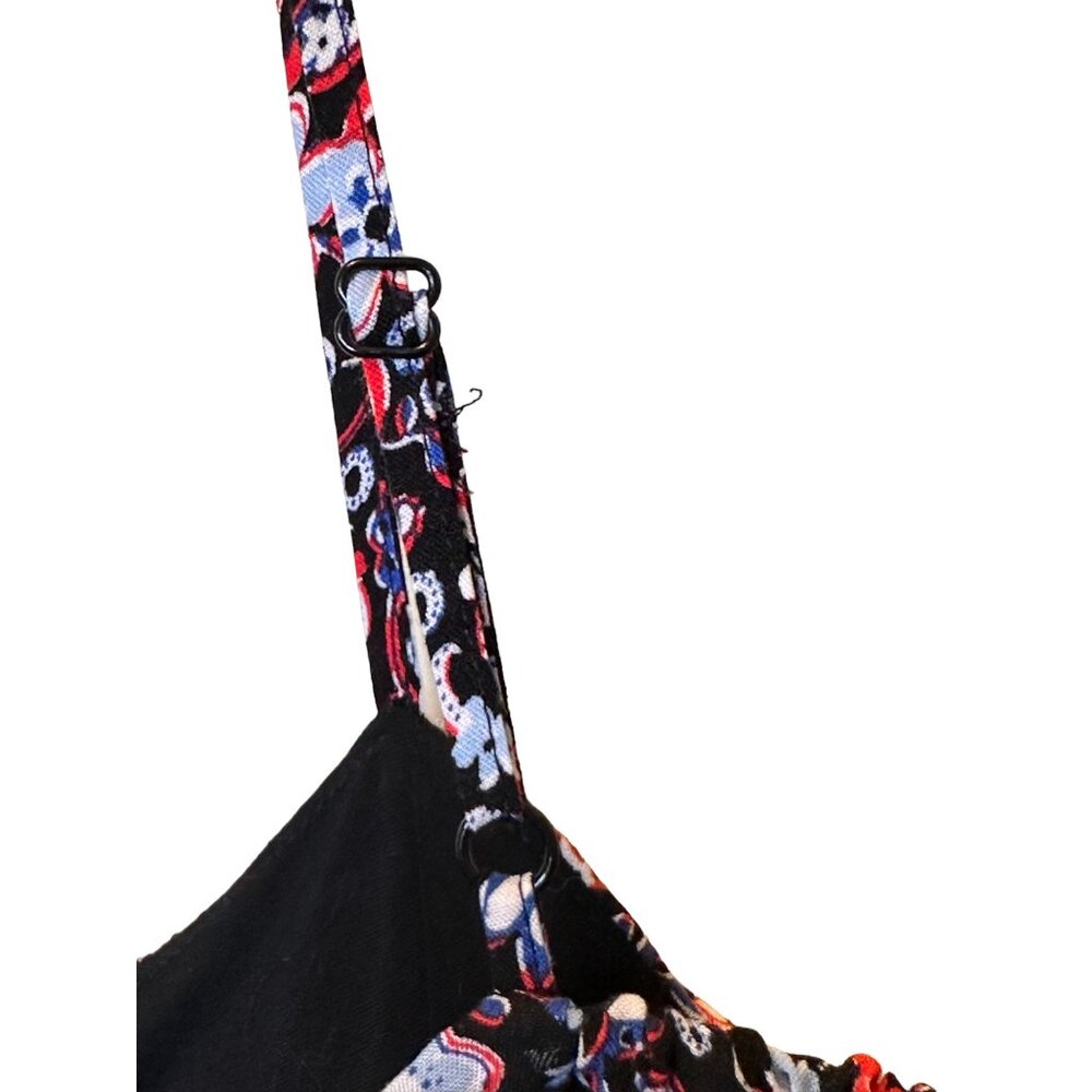 🌸3/$15🌸Women's Paisley Print Sleeveless Top S Black/Red/Blue Rayon sz S - Picture 8 of 10